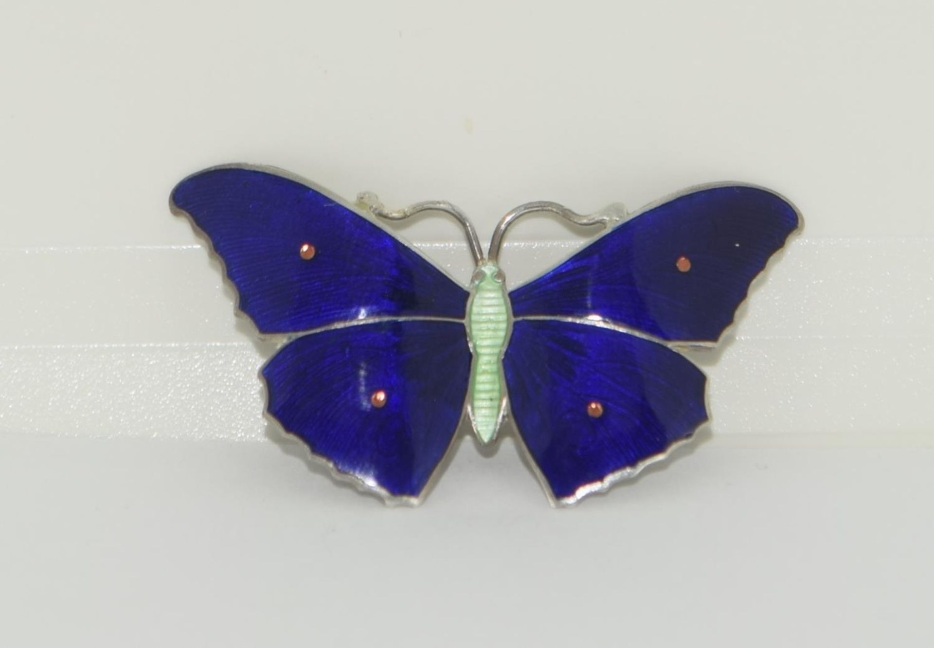 JA & S Art Deco silver and enamel butterfly brooch, Birmingham 1915, boxed. - Image 2 of 5