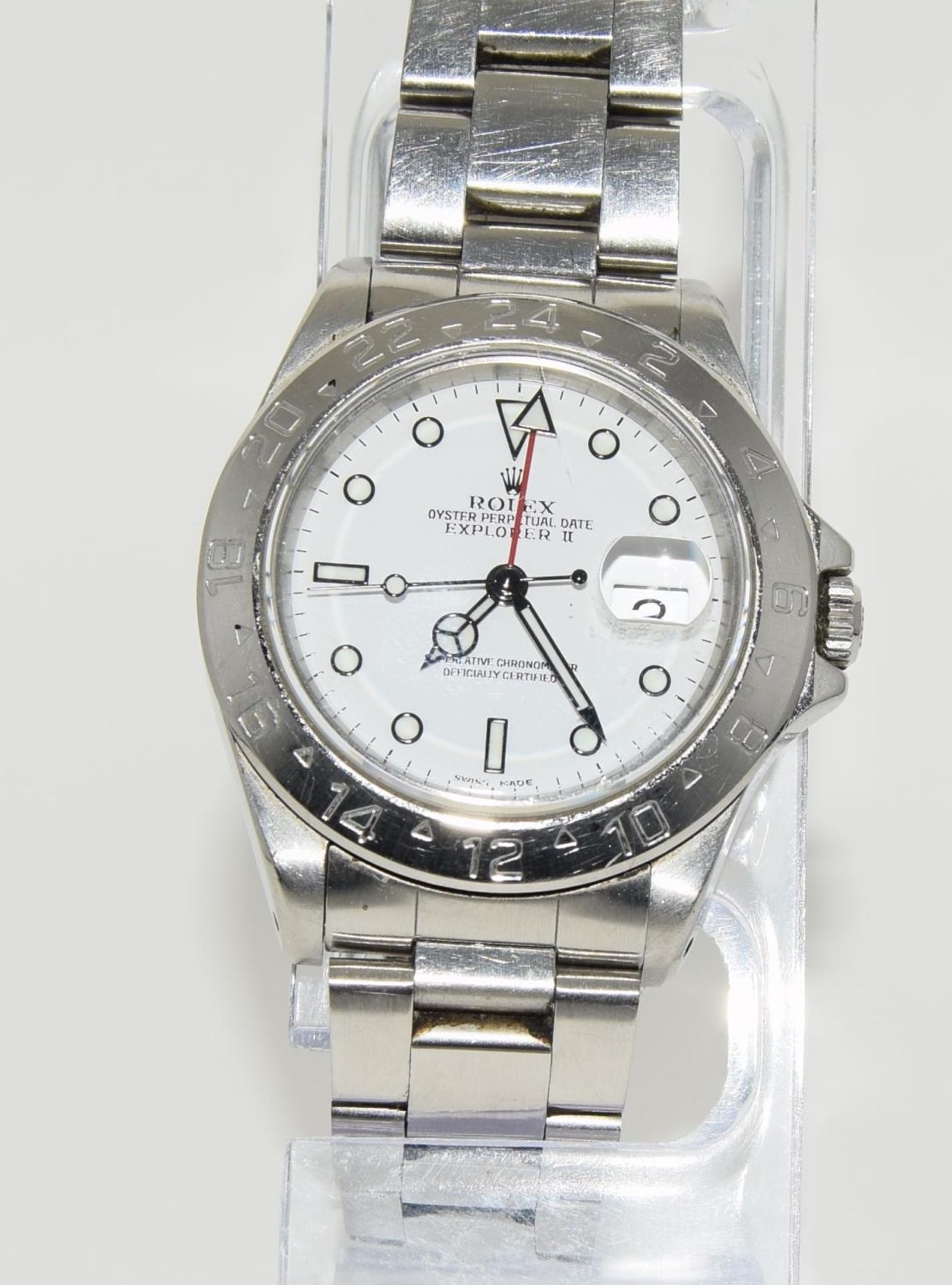 Rolex Explorer model 16570, white dial, stainless steel bracelet, 1994 Boxed with service papers. ( - Image 2 of 9