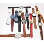 A quantity of gents quartz fashion watches, 12 in lot