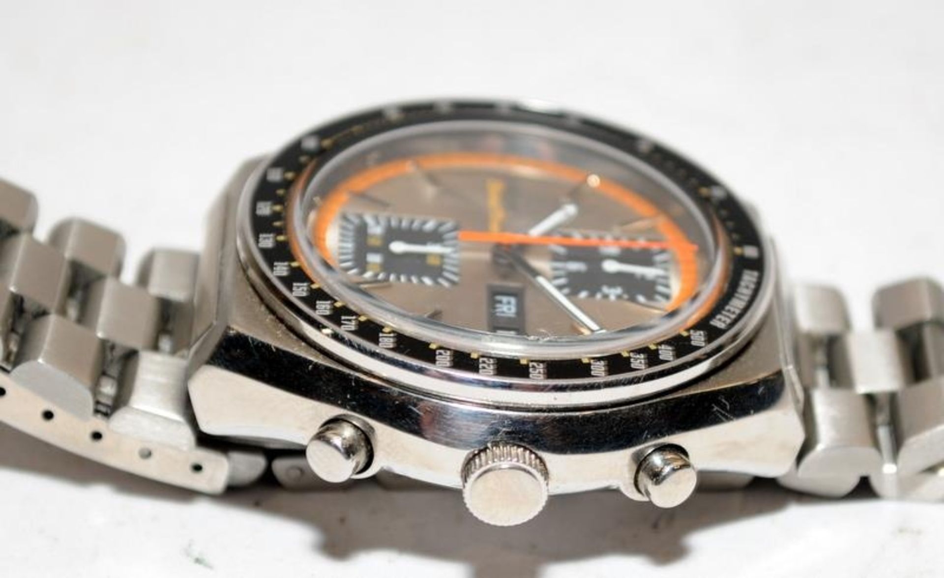 Vintage Seiko 'Kakume' with champagne dial gents automatic chronograph, model ref 6138-0030, - Image 3 of 4