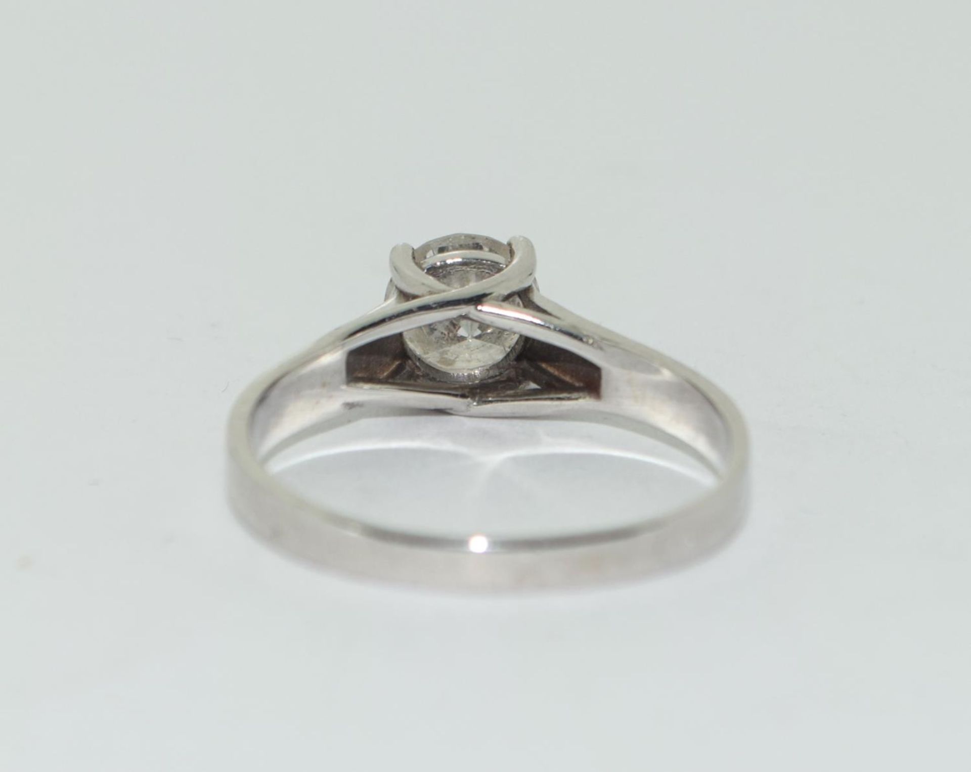 14ct white gold ladies diamond solitaire ring approx 1ct size M - Image 3 of 5