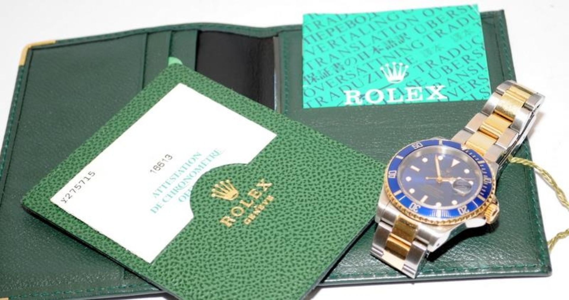 Gents Rolex Oyster Perpetual Date Submariner automatic chronometer, model number 16613. Blue dial - Image 6 of 7