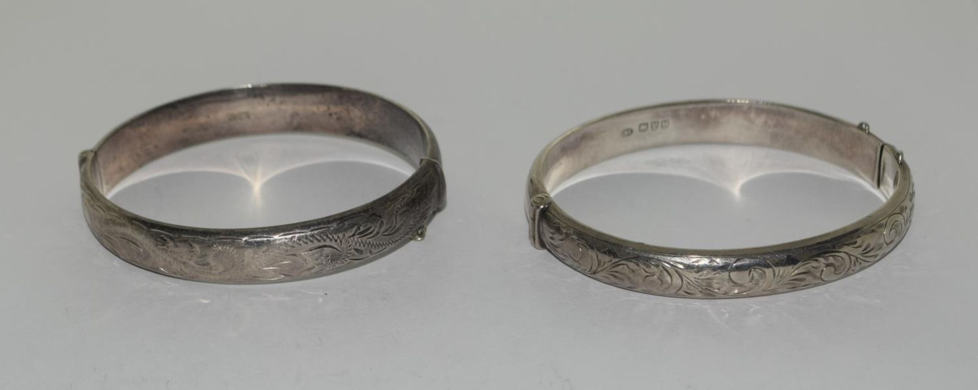 Two vintage silver bangles.