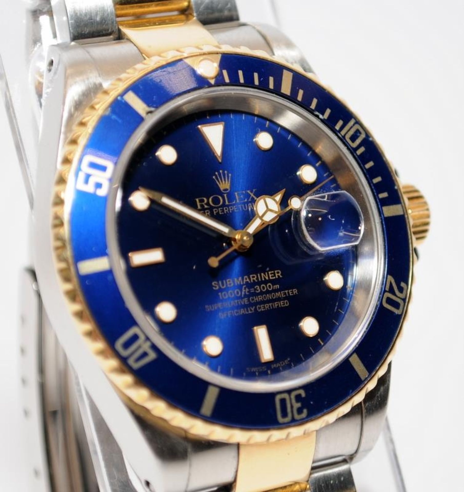 Gents Rolex Oyster Perpetual Date Submariner automatic chronometer, model number 16613. Blue dial - Image 2 of 7