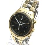 Vintage Seiko Panda automatic chronograph ref 6138-8020. This is an unusual black face example