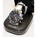 Gents Pulsar chronograph ref VD53-X055. Presented boxed in unworn condition