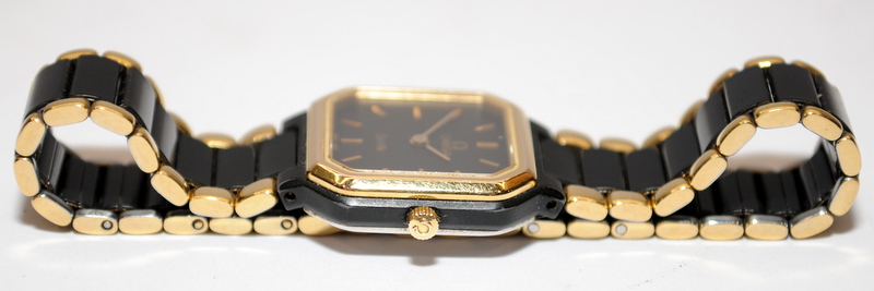 Omega De Ville ladies quartz watch. Black enamel and gp bracelet. Battery fitted and working fine. - Image 3 of 5