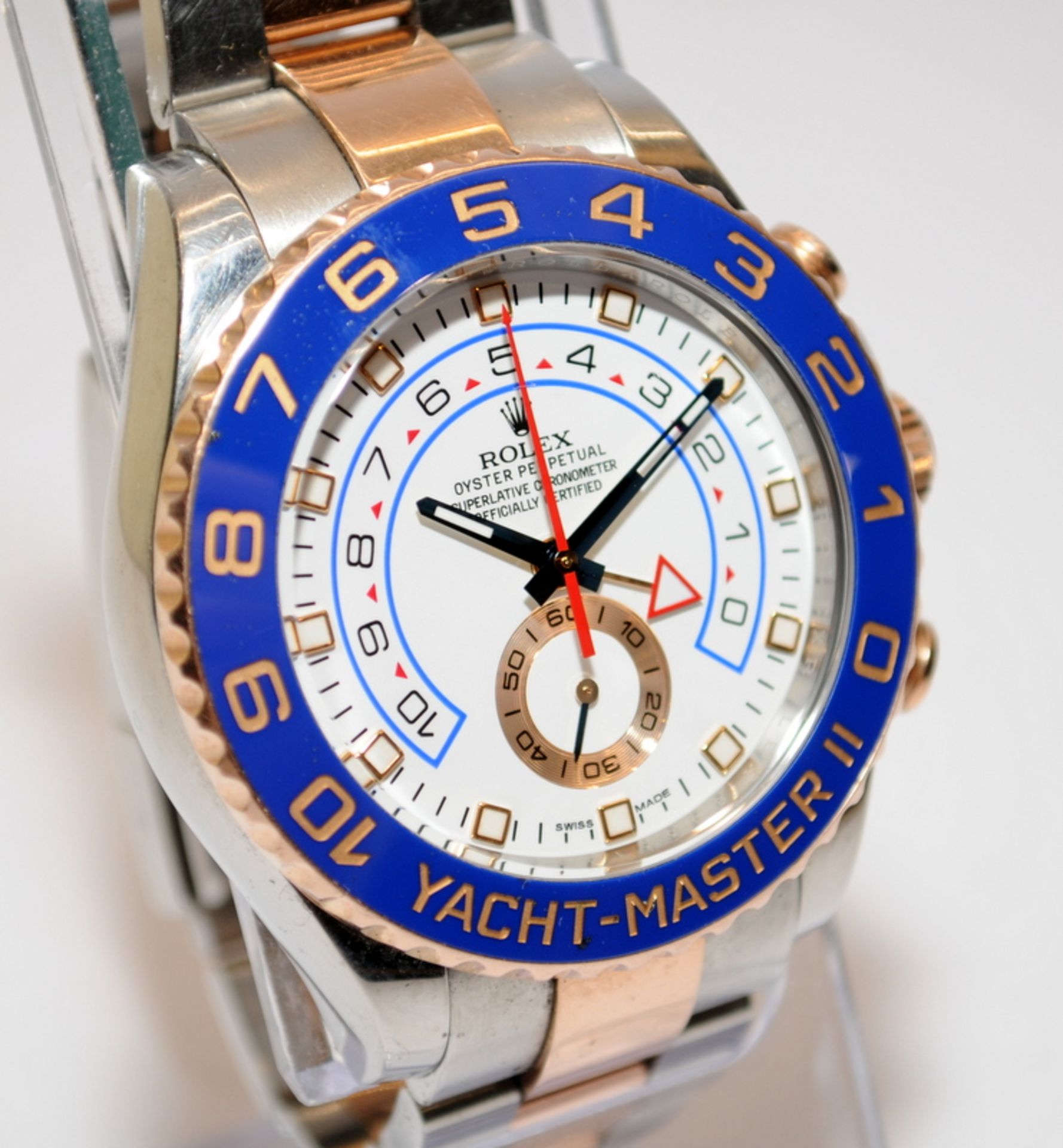 LATE ENTRY: Rolex Yachtmaster II gents watch, Bi Metal, Model:116681, 2015, complete with cards, - Image 3 of 9
