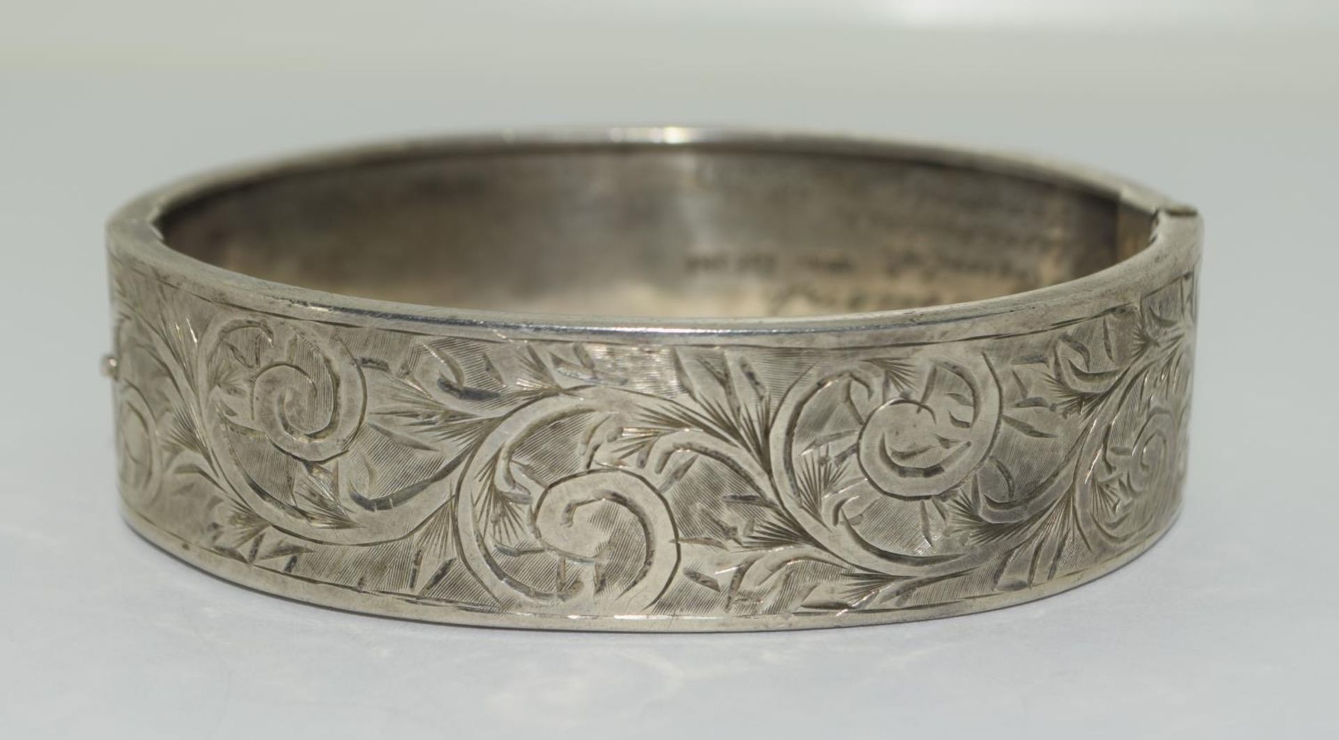 Three antique silver and metal bracelets/bangles. - Image 2 of 6