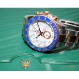 LATE ENTRY: Rolex Yachtmaster II gents watch, Bi Metal, Model:116681, 2015, complete with cards,