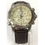 Vintage Timex Chrono Alarm wristwatch model number 922 R4. Stainless steel 40mm case. Water