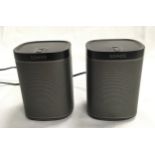 Pair of Sonos speakers.