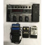 A selection of various guitar foot pedals to include Zoom and Bespeco etc.