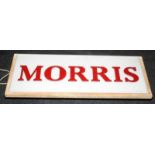 Vintage illuminated 'Morris' advertising light box sign. Was working when removed from private