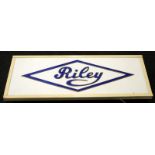 Vintage illuminated 'Riley' advertising light box sign. Was working when removed from private