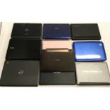 Collection of various laptops to include Samsung, HP and Lenovo.