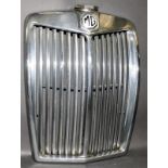 Vintage MG Magnette ZA chrome front grille c/w badge and radiator cap