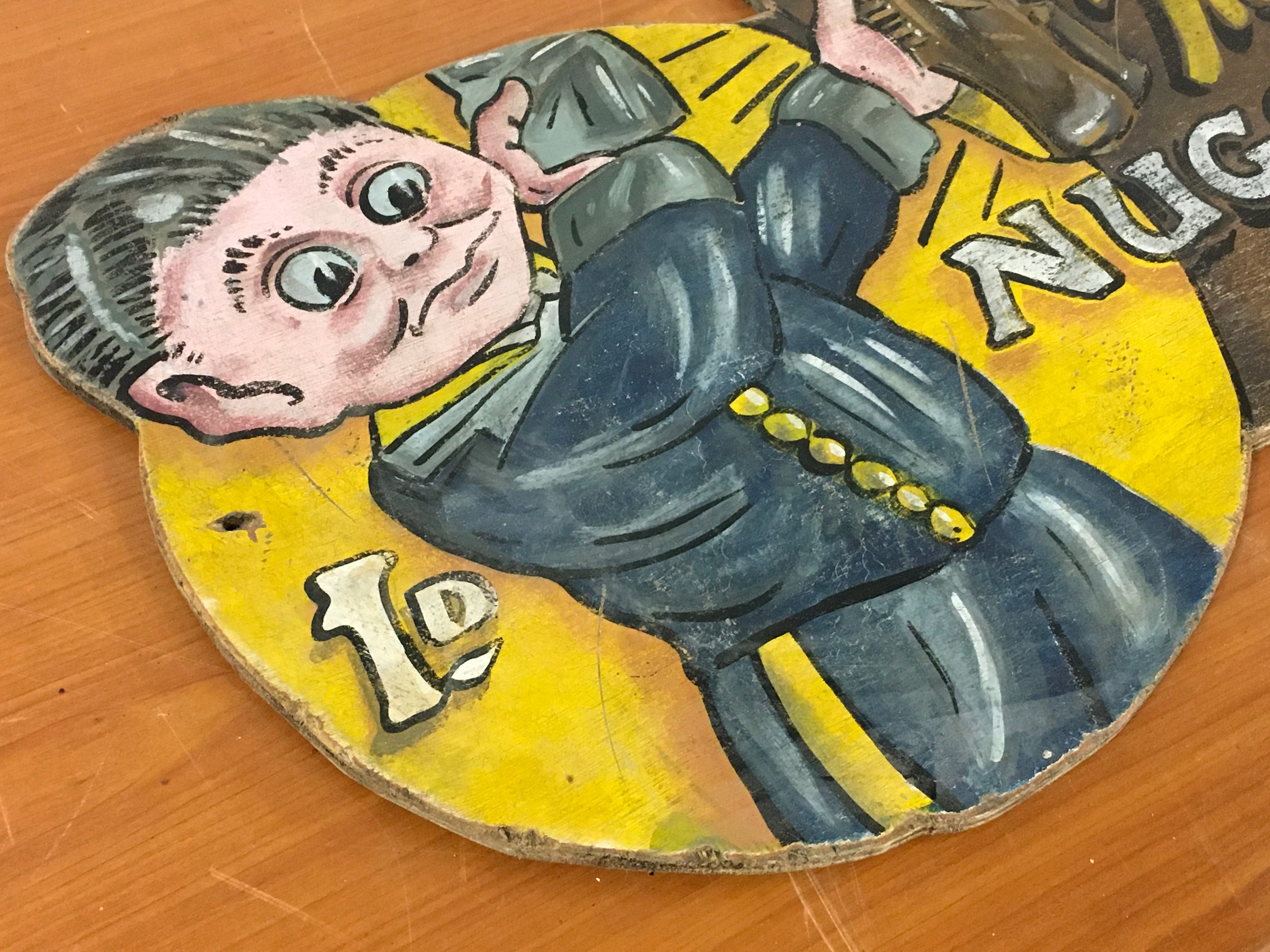 A wooden amusement arcade sign 1d nugget, reproduction. - Image 3 of 4