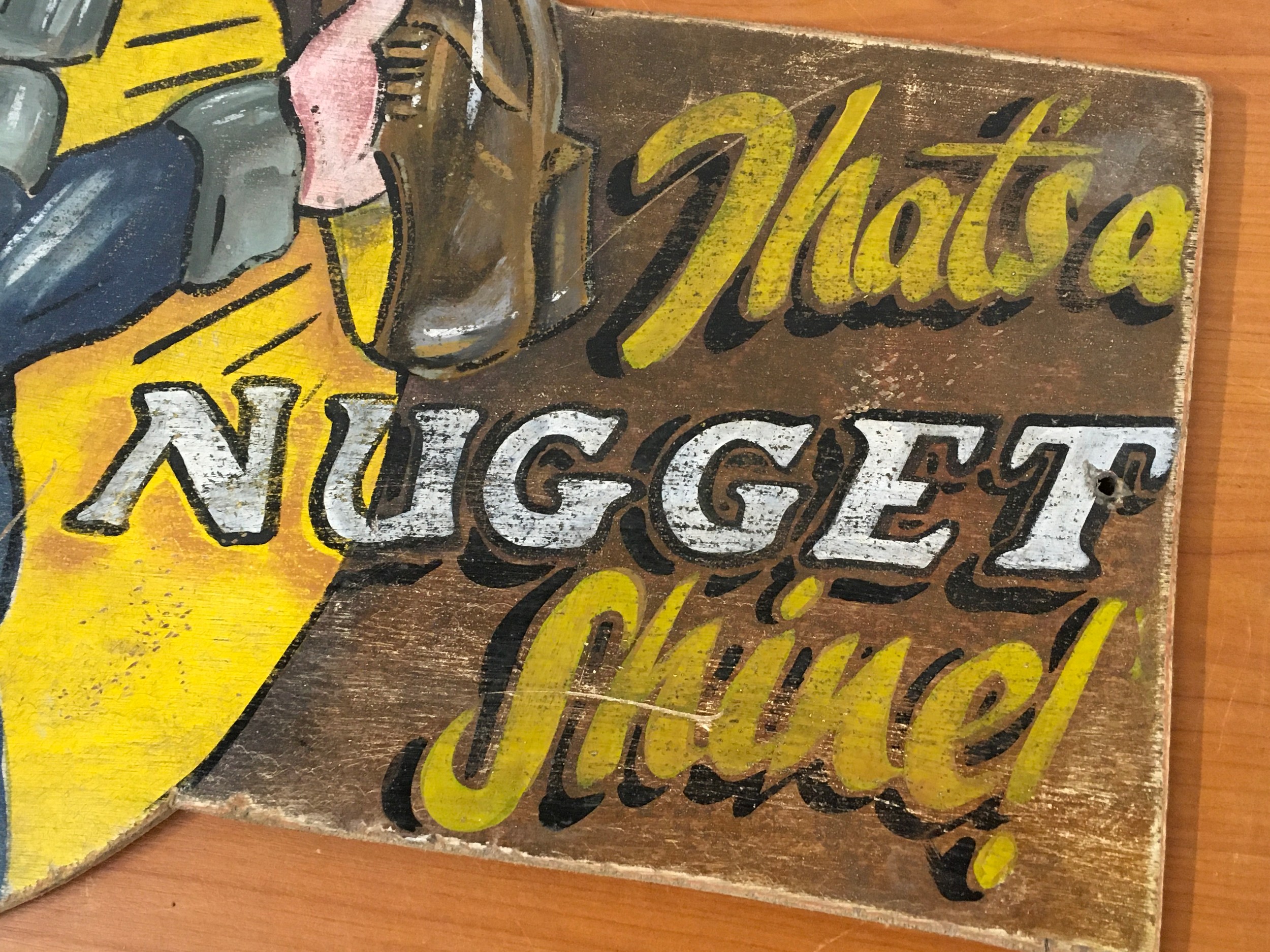 A wooden amusement arcade sign 1d nugget, reproduction. - Image 2 of 4