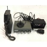 Vintage NEC portable telephone together with Radio equipment.