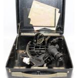 Vintage cased German sextant manufactured by C Plath of Hamburg, has two test certificates from 1964
