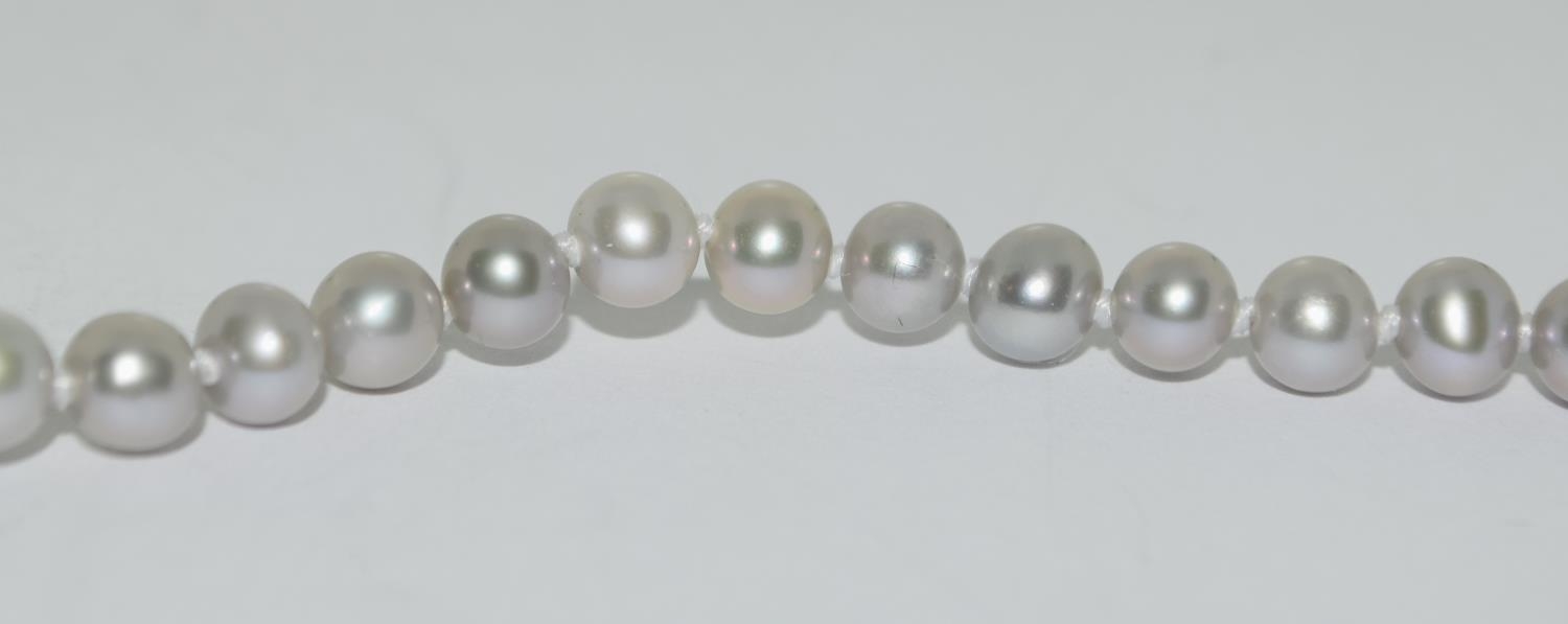Cultured pearl silver clasp bracelet. - Image 2 of 2
