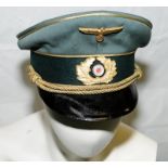 WW2 era German Army General's Schirmmutzen or peaked cap. Vendor purchased this directly from a
