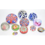 Collection of paperweights to include vintage Murano and Caithness examples. Also includes a