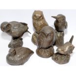 Purbeck Designs Swanage Dorset collection of Bronzed figures of birds from designs by Barbara