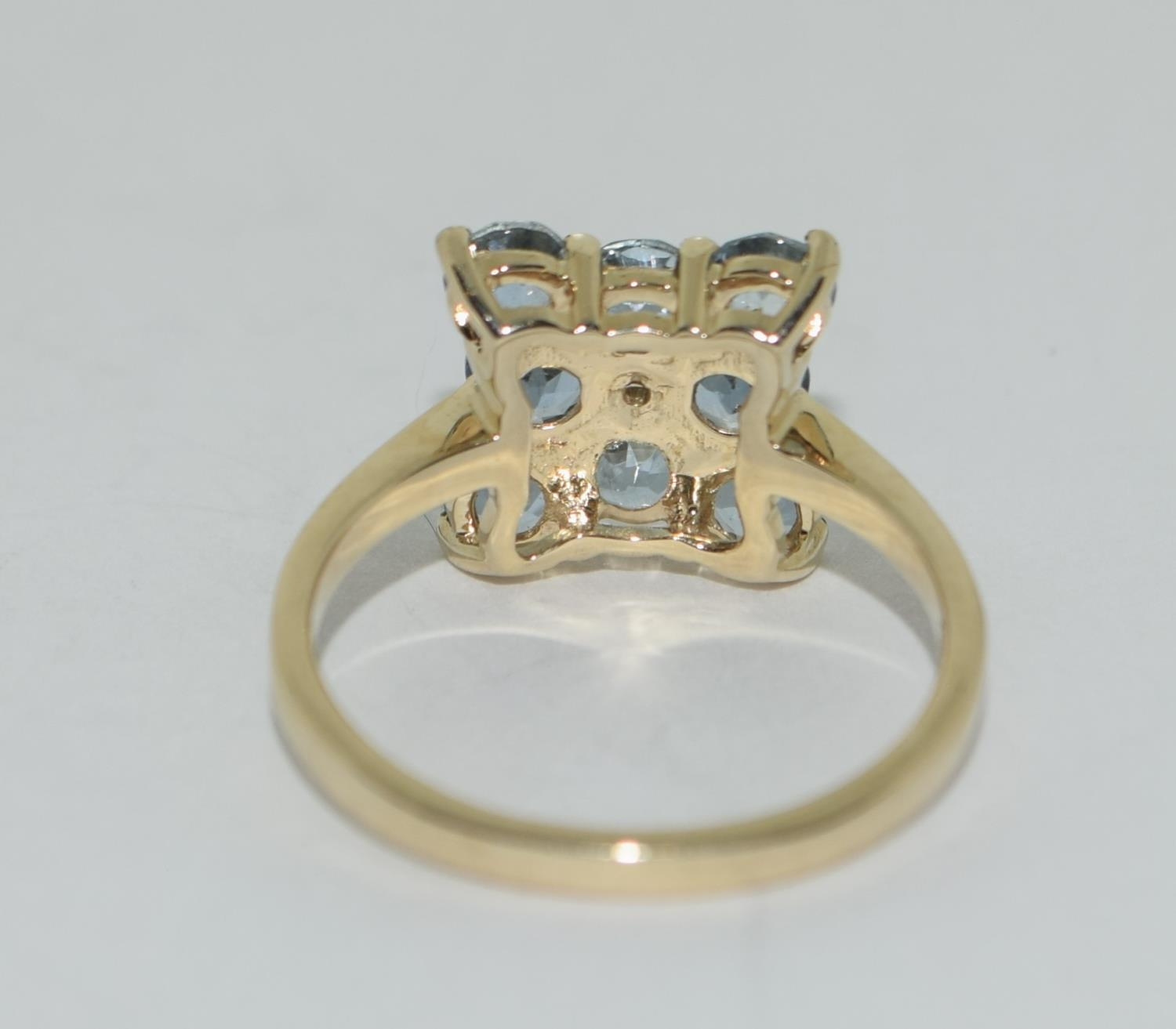 A 9ct gold aquamarine ring Size L 1/2. - Image 3 of 5