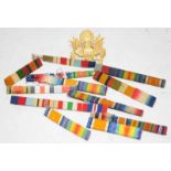 Collection of WW1 and WW2 medal ribbon bars including ASfrica Star with 8th army cypher. Lot