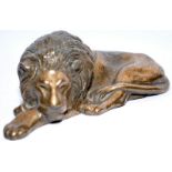 Bronzed figure of a lion by Barbara Linley Adams (Poole Pottery interest) approx 7.5" dia