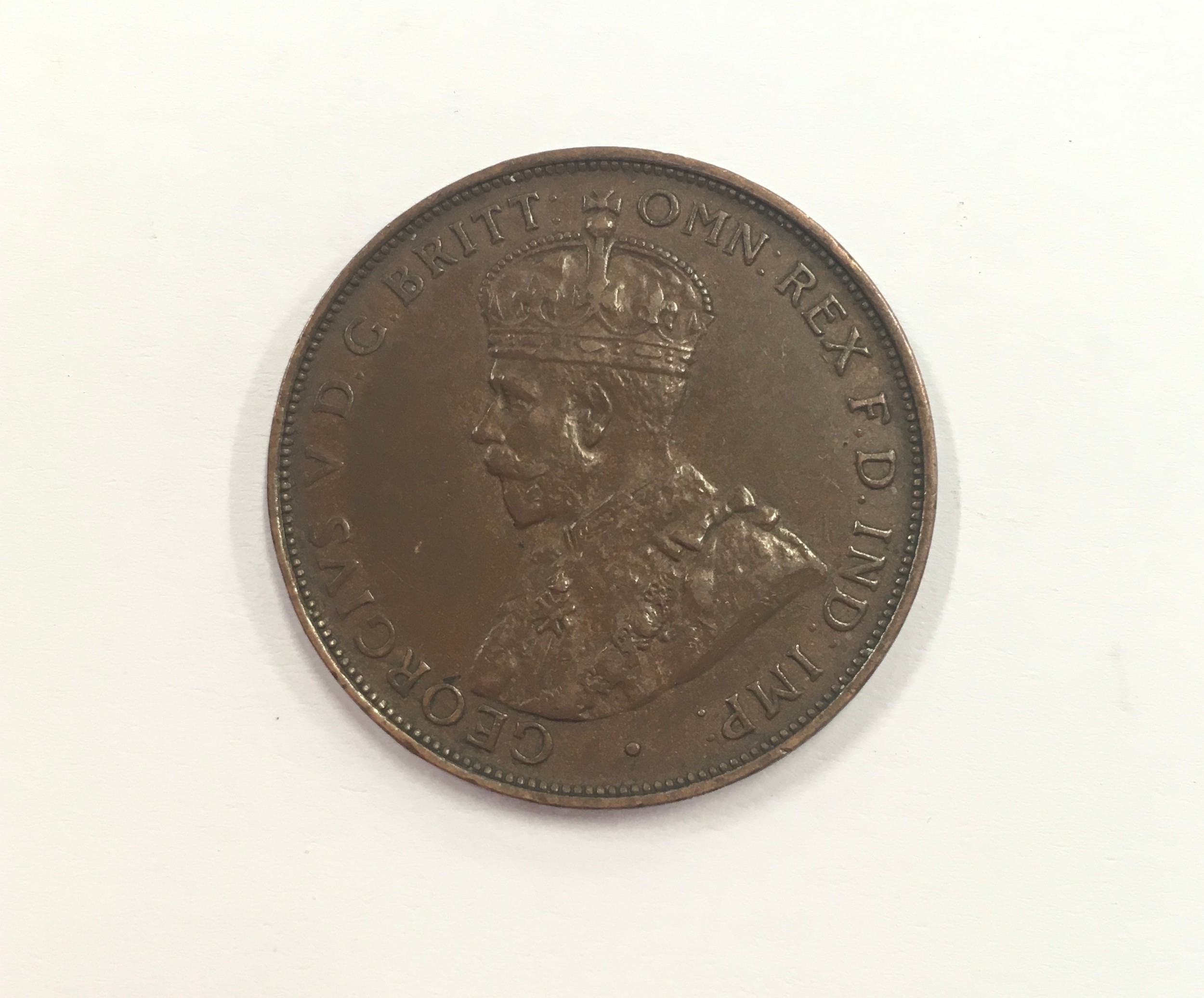 Australia 1919 penny dot below bottom scroll variety. - Image 2 of 3