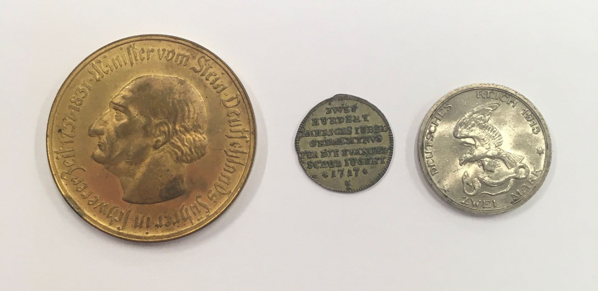 Germany Prussia uncirculated 1913 2 mark and 2 other German coins.