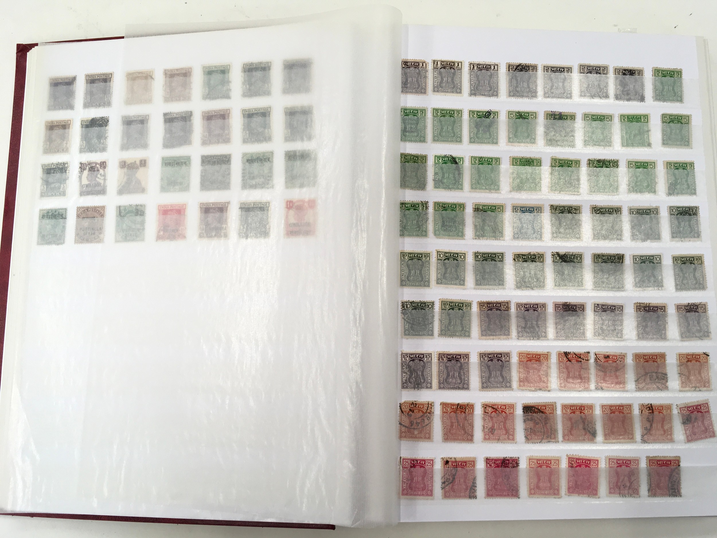 Red stock book containing India/Pakistan stamps. - Image 3 of 7