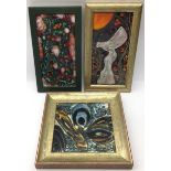 Poole Pottery interest Anita Harris studio framed plaques (3)