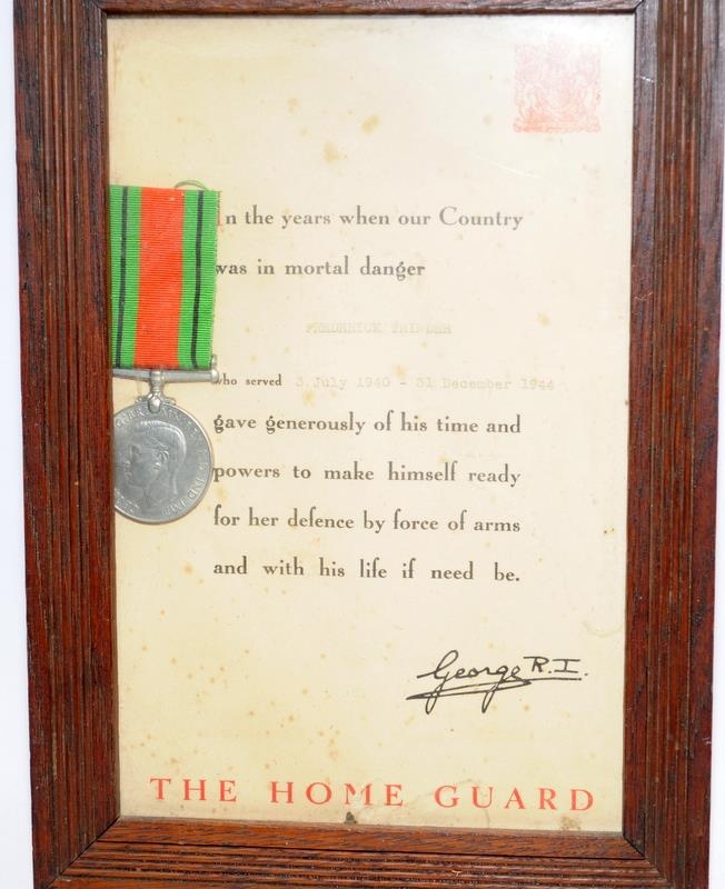 Collection of militaria to include framed WW2 defence medal with covering letter, two sets of - Image 2 of 6