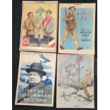 Set of four reproduction WW2 era propaganda posters mounted on card. Each 42cms x 30cms