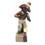 Contemporary Staffordshire style figure Billy Waters, coloured itinerant musician with a peg leg.