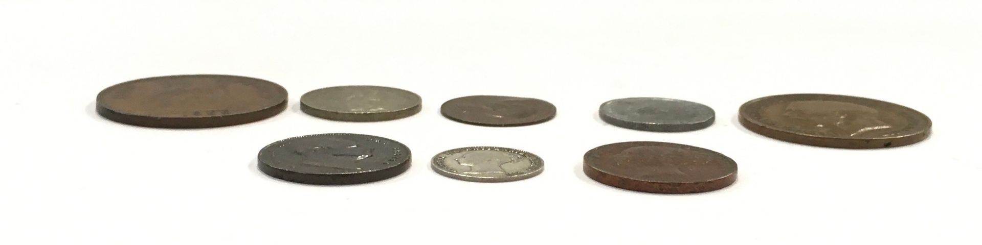 Small collection of 3 English overstamped date coins and 5 other interesting coins. - Image 3 of 3