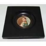 Framed Miniature of "Napoleon" signed to the right edge