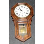 Ansonia Regulator wall clock in octagonal case. Good clean example seen working. Ref9