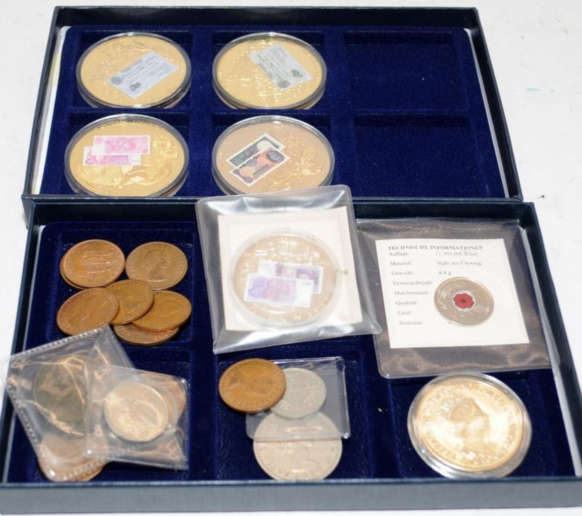 Collection of commemorative and other coins. Lot also includes two unused union jack watches - Image 3 of 5