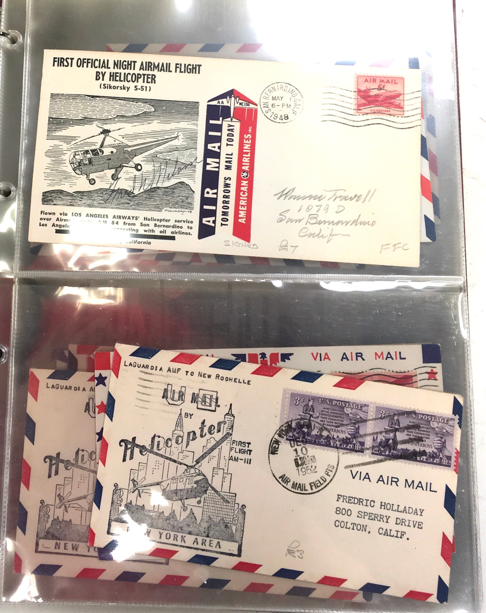 United states 'First Flight' covers stamps in Hendon album - Image 3 of 6