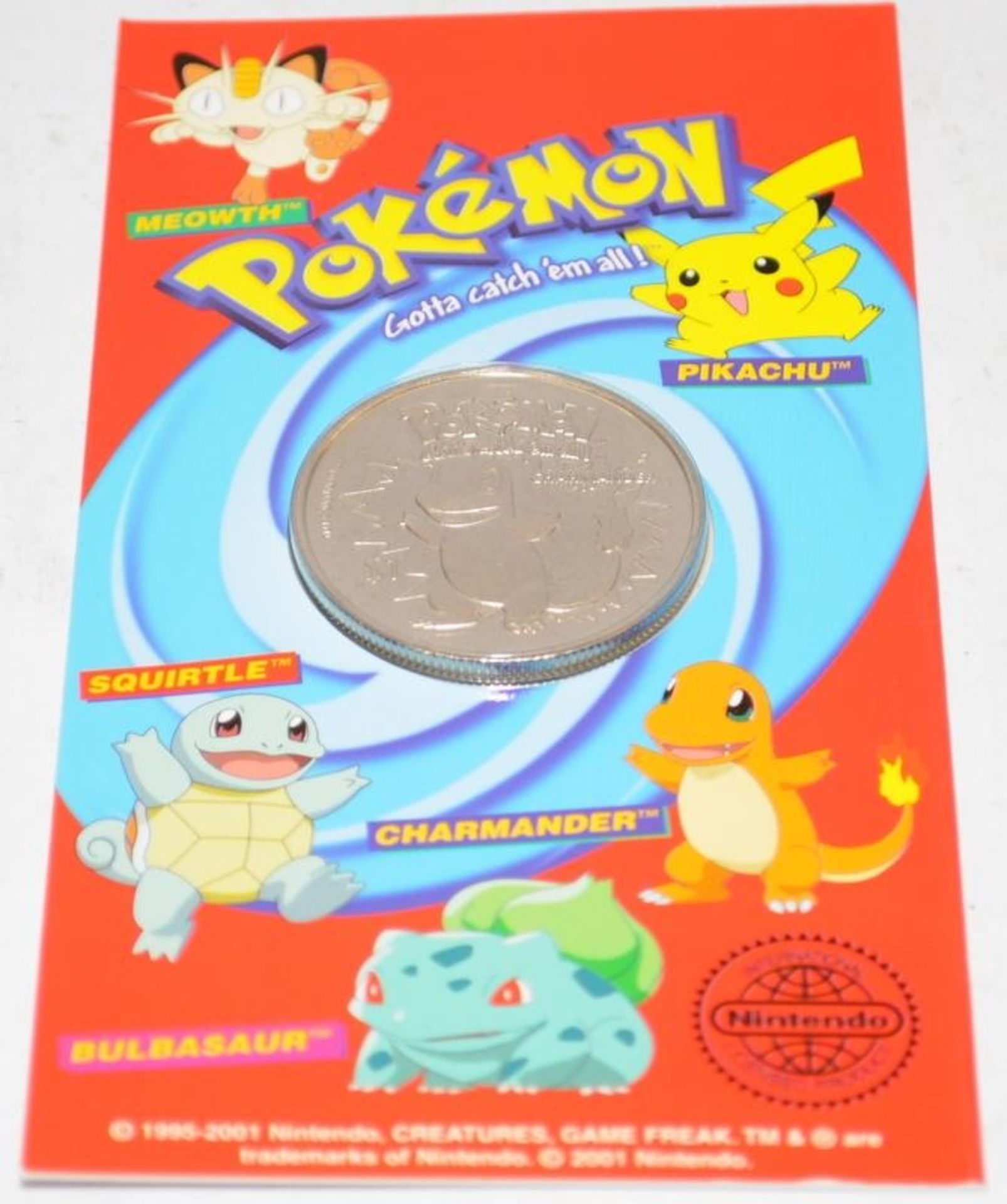 Rare Pobjoy Mint 2001 Nuie $1 Pokemon cupro nickel coin. Character Charmander, carded and sealed.