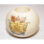 Early MacIntyre Burslem Edward VII Coronation crested ware in the form of a cylindrical match holder