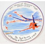 Boxed Poole Pottery limited edition Red Arrows commemorative plate no.6 of 100. 27cms across