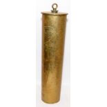 Large WW1 Naval shell case 1914 date stamp approx 53cms tall. Plaque on casing states HMS Lefory -