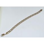 9ct gold flat mesh link gents bracelet 21cm long 17.5g