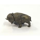 Brass Vesta case in the form of a Bison.